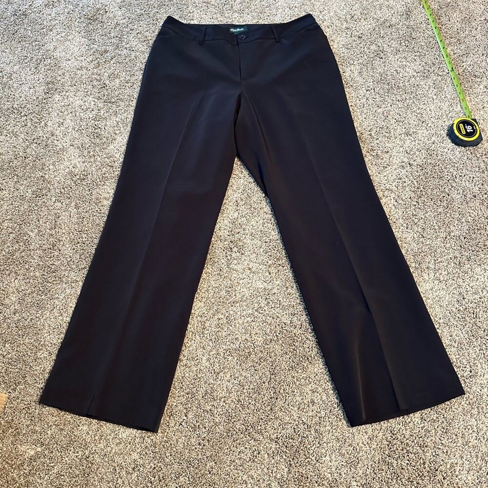 Eddie Bauer Blakely Fit Black Wide-Leg Trousers Size 14 EUC - Picture 10 of 15